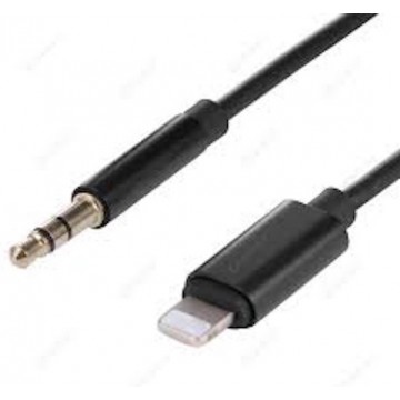 iPhone Lightning naar Headphone Jack Audio Aux 3.5.mm Kabel iPhone iPad - 1 meter handig - kleur Zwart