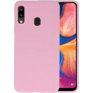 Samsung A20e Siliconen Hoesje Pastelkleur Roze