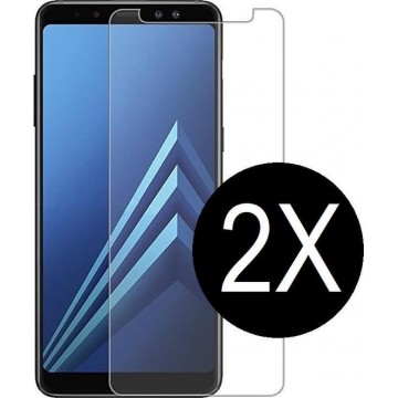 2X Screenprotector tempered glass Samsung Galaxy A8 (2018) – glasplaatje bescherming – pantserglas
