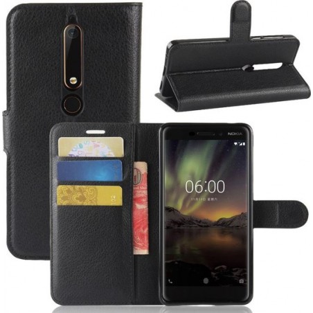 Book Case Hoesje Nokia 6.1 (2018) - Zwart