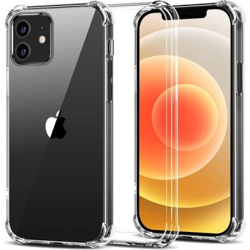 iPhone 12 Hoesje Shock Proof Case Transparant - iphone 12 Siliconen Anti Shock Hoesje Case Back Cover - Clear - Doorzichtig