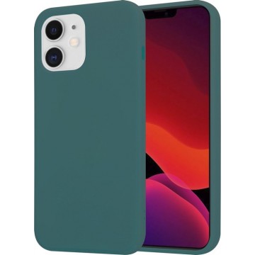 Silicone case iPhone 12 Mini - 5.4 inch - donkergroen