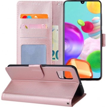 Samsung Galaxy A41 Hoesje Book Case Hoes Wallet Cover - Rose Goud