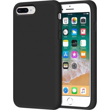 iPhone 8 Plus Hoesje Siliconen Case Hoes Cover Dun - Zwart