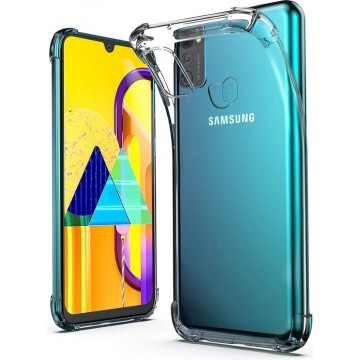 Samsung Galaxy M21 Hoesje Transparant - Anti Shock Hybrid Back Cover