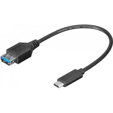 OTB USB-C (m) - USB-A (v) adapter - USB3.0 / zwart - 0,20 meter