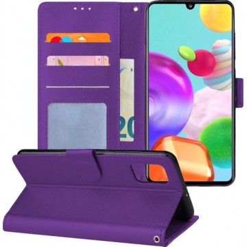 Samsung Galaxy A41 Hoesje Book Case Flip Hoes Wallet Cover - Paars