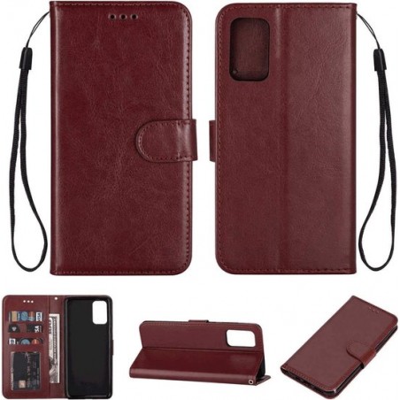 Samsung Galaxy A71 Hoesje - Leer Portemonnee Book Case Wallet - Licht Bruin