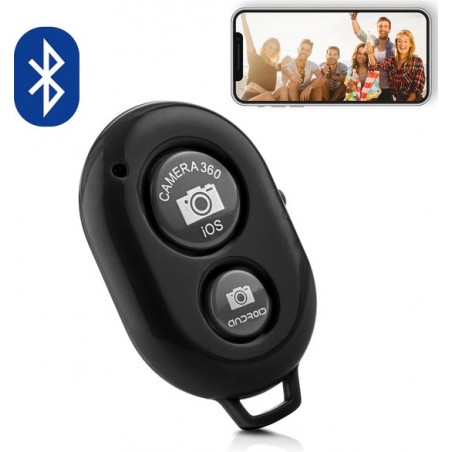 Bluetooth remote shutter afstandsbediening voor smartphone camera – ZWART