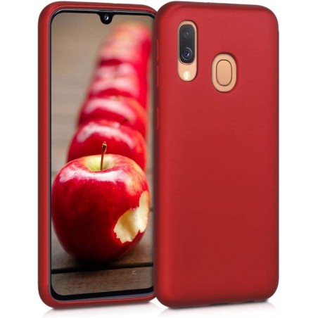 Samsung Galaxy A40 Hoesje - Siliconen Back Cover - Rood