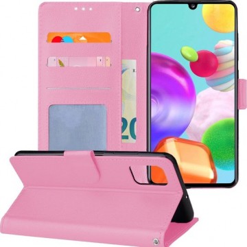 Samsung Galaxy A41 Hoesje Book Case Hoes Wallet Cover - Licht Roze