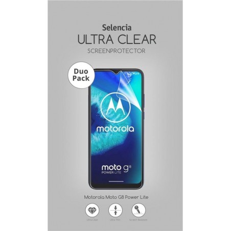 Selencia Duo Pack Ultra Clear Screenprotector voor de Motorola Moto G8 Power Lite