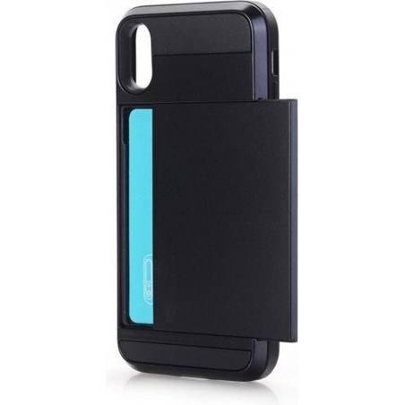 GadgetBay Verborgen Secret pasjeshouder iPhone X XS zwart hardcase