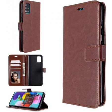 Samsung Galaxy A51 hoesje book case bruin