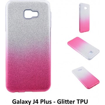 Kleurovergang Roze Glitter TPU Achterkant voor Samsung Galaxy J4 Plus (J415)