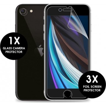 iMoshion Screenprotector iPhone SE (2020) Folie - 3 Pack + 1 Camera Protector Glas