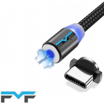 FMF Power - 3 in 1 - magnetische kabel 360° 2 meter oplaadkabel - USB-C   voor oa Samsung/Huawei