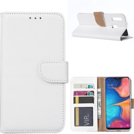 Samsung Galaxy A20E - Bookcase Wit - portemonee hoesje