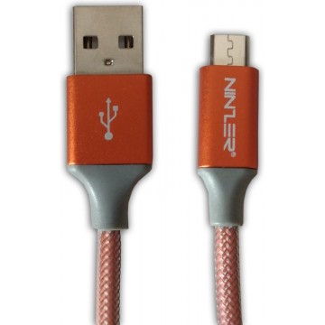 Ninzer® Micro USB data kabel / oplaadkabel 2 meter Universeel | Oranje