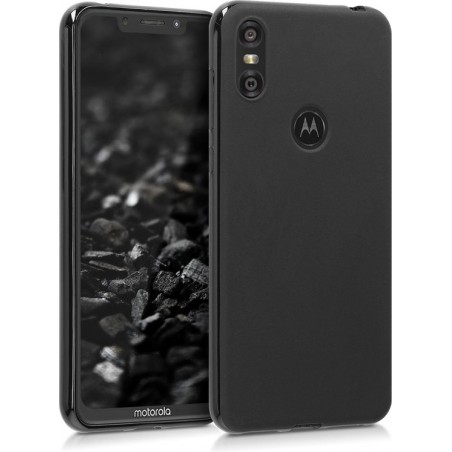 Motorola Moto One Hoesje - Siliconen Backcover - Zwart