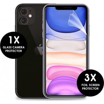 iMoshion Screenprotector iPhone Xr,iPhone 11, Folie - 3 Pack + 1 Camera Protector Glas