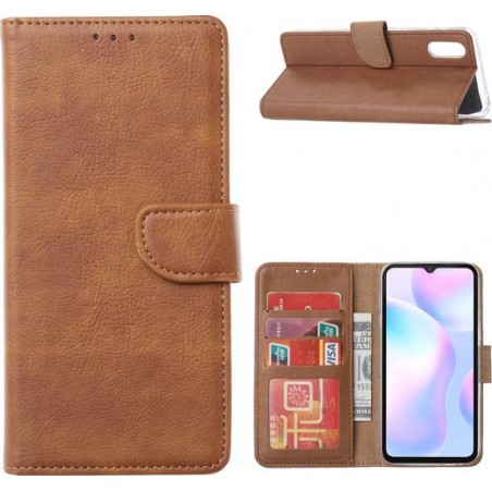 Xiaomi Redmi 9A - Bookcase Bruin - portemonee hoesje