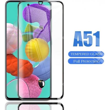 Samsung A51 Glass screen protector Samsung Galaxy 3D Screen protective Glass explosion proof tempered glass Cover Film Zwart