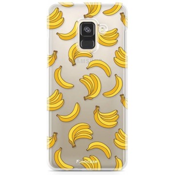 FOONCASE Samsung Galaxy A8 2018 hoesje TPU Soft Case - Back Cover - Bananas / Banaan / Bananen