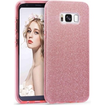 Samsung Galaxy S8 Hoesje - Glitter Backcover - Roze