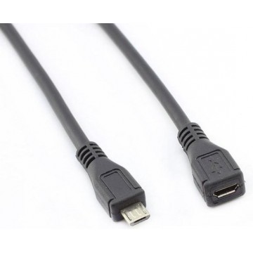 USB Micro B naar USB Micro B verlengkabel - USB2.0 - tot 1A / zwart - 2 meter