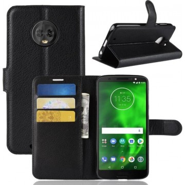 Motorola Moto G6 Plus Hoesje Zwart met Pasjeshouder