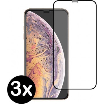 iPhone X/Xs Screenprotector Tempered Glas 3D Full Screen Cover 3 PACK