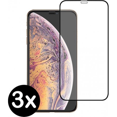 iPhone X/Xs Screenprotector Tempered Glas 3D Full Screen Cover 3 PACK