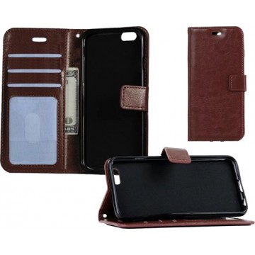 iPhone 5/5s/5SE Hoesje Wallet Case Bookcase Flip Hoes Leer Look Bruin
