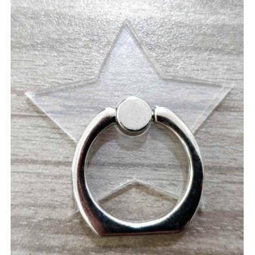 Transparante ring vinger houder vijfpuntige ster, standaard voor telefoon- tablet