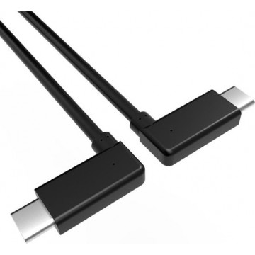 USB C kabel | C naar C | Gen 2 | Haaks | Zwart | 0.5 meter | Allteq