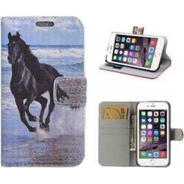 iPhone 8 Hoesje Wallet Case Zwarte Paard