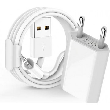 Apple Reislader + USB oplader iPhone lightning kabel - 1m - USB lader 5W-1A