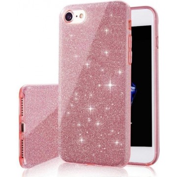 Apple iPhone 5, 5s & SE Hoesje - Glitter Backcover - Roze