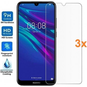 3 Stuks Screenprotector Tempered Glass Glazen Gehard Screen Protector 2.5D 9H (0.3mm) - Huawei Y6 2019