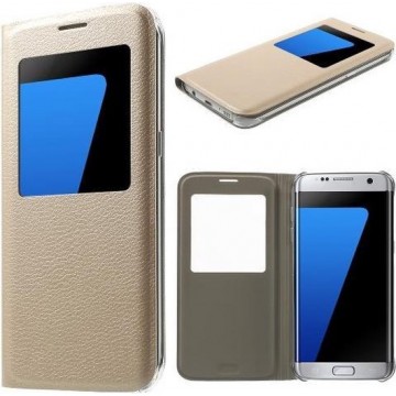 Smart Sview Case Flip cover hoesje Samsung Galaxy S7 goud