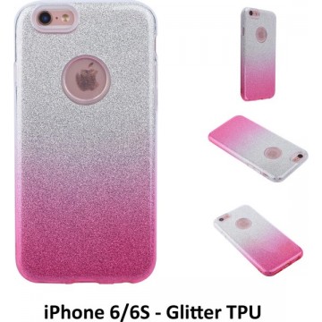 Kleurovergang Roze Glitter TPU Achterkant voor Apple iPhone 6/6S