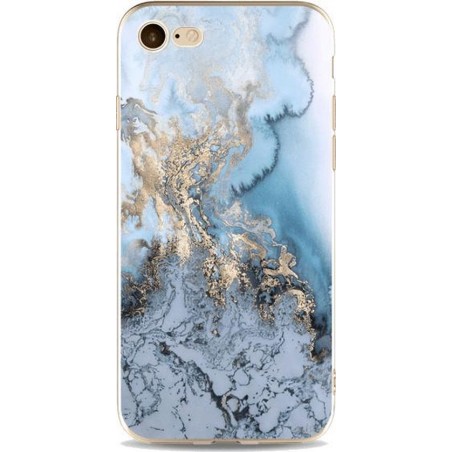 Siliconen TPU Marmer telefoonhoesje iPhone 6 - Blauw