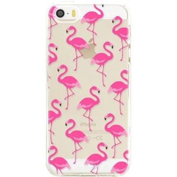 FOONCASE iPhone 5 / 5S hoesje TPU Soft Case - Back Cover - Flamingo