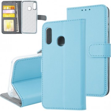 Samsung Galaxy A20e Pasjeshouder L Blauw Booktype hoesje - Magneetsluiting (A202F)
