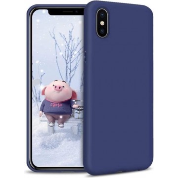 Apple iPhone X & XS Hoesje Donker Blauw - Siliconen Back Cover