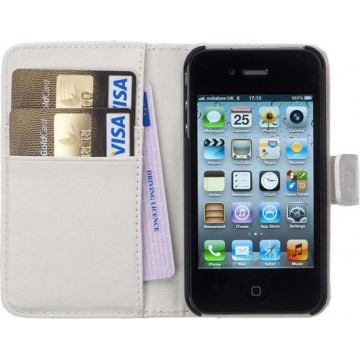 Luxe Flip Wallet hoesje voor iPhone 4/4s - Wit