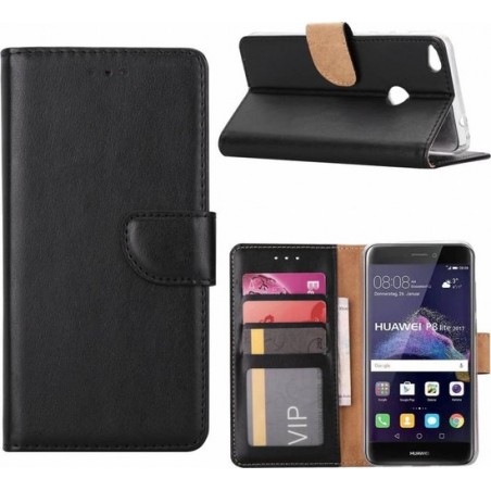 Huawei P8 Lite (2017) Portemonnee case cover hoesje Zwart