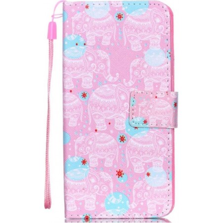 Shop4 - iPhone Xr Hoesje - Wallet Case Olifant Roze