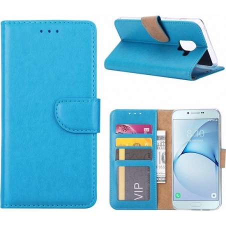 Samsung Galaxy A6 (2018) case Blauw Portemonnee hoesje met opbergvakjes